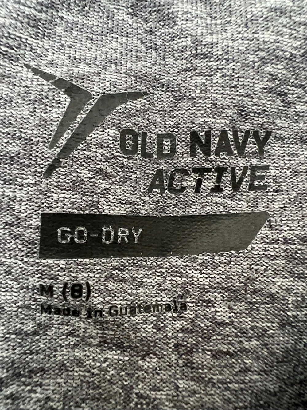Old Navy Active Heather Gray Tee with Black Logo